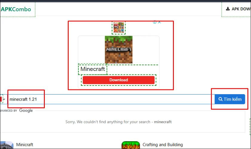 Tìm phiên bản Minecraft 1.21 APK đã Việt hóa
