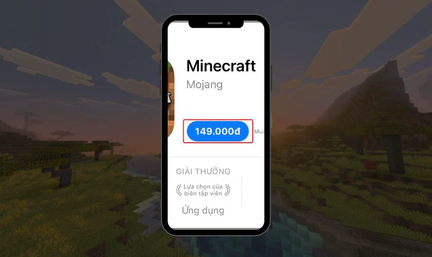 Chọn đúng trò chơi Minecraft từ Mojang Studios, sau đó nhấn vào nút Mua hoặc Nhận
