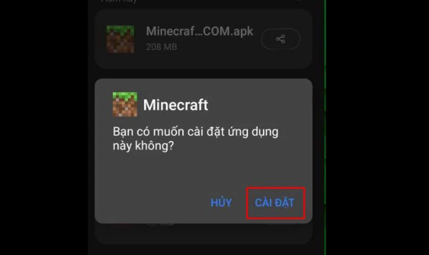 Mở file APK vừa tải trong thư mục Download, sau đó chọn Cài đặt