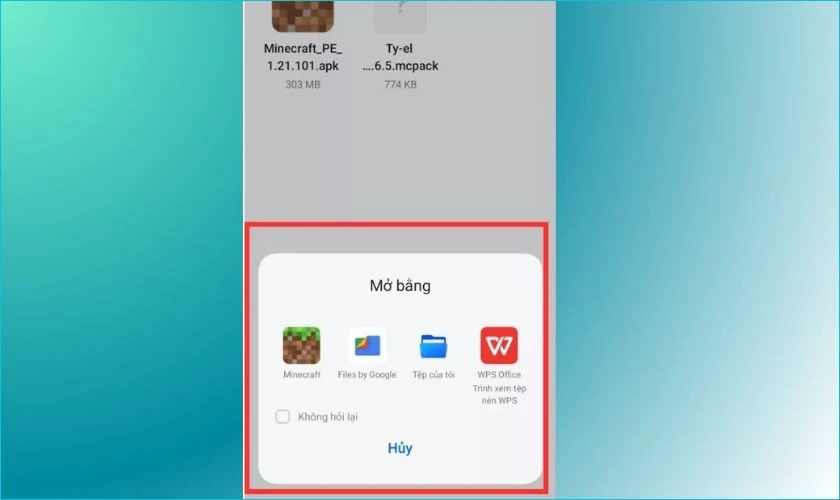 Chọn vào game để mở file