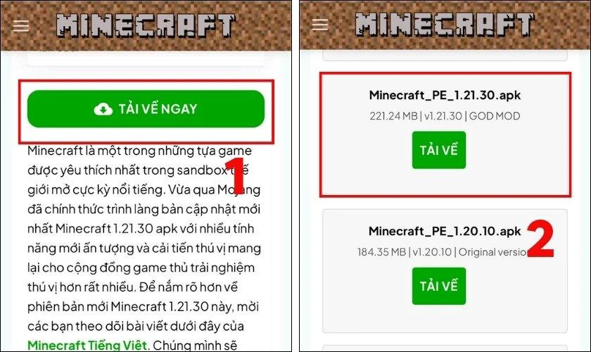 Chọn Tải về ngay và chọn phiên bản phù hợp