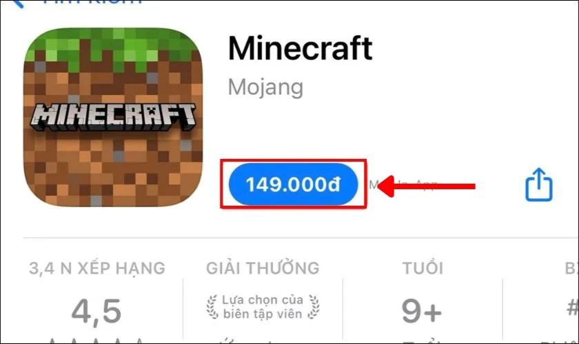 Chọn ứng dụng chính chủ từ Mojang và nhấn Tải về