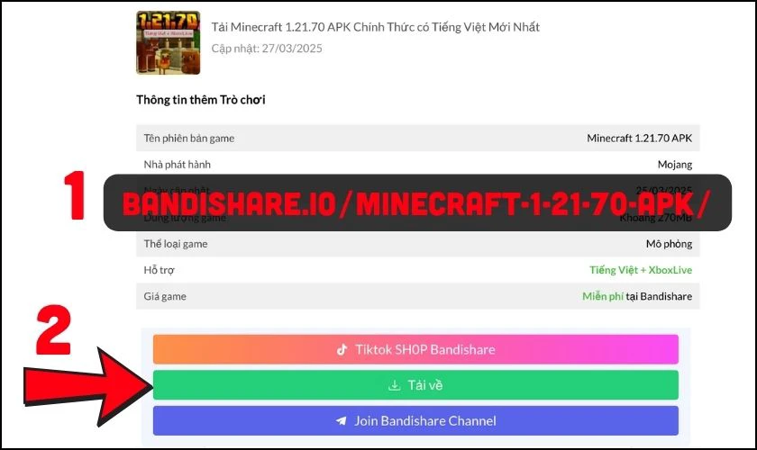 Cách tải Minecraft 1.21.7 trên Android