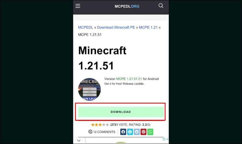 Cách tải Minecraft 1.21 tiếng Việt miễn phí Android