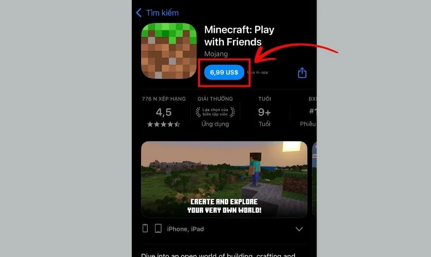Cách tải Minecraft 1.21.92 tiếng Việt trên iOS