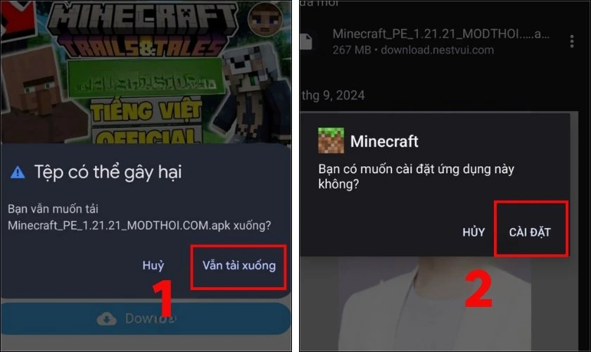 Hệ thống sẽ xuất hiện thông báo
