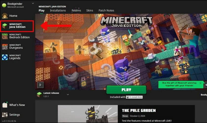 Mở Minecraft Launcher và đăng nhập bằng tài khoản Mojang