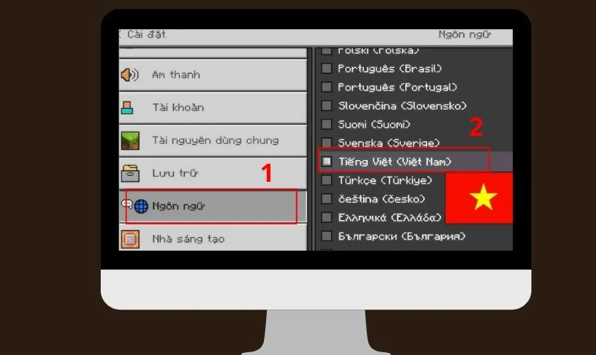 Mở game và kiểm tra ngôn ngữ đã là tiếng Việt