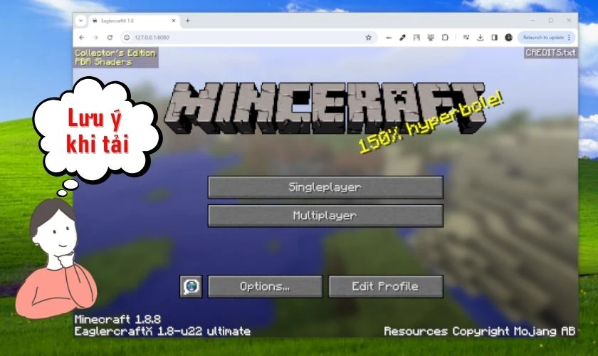 Lưu ý khi tải Minecraft 1.8.8 tiếng Việt