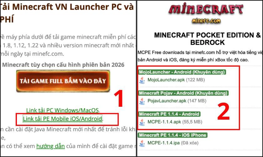 Cách tải Minecraft