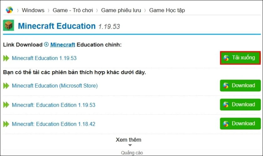 Cách tải Minecraft Education Edition APK trên máy tính