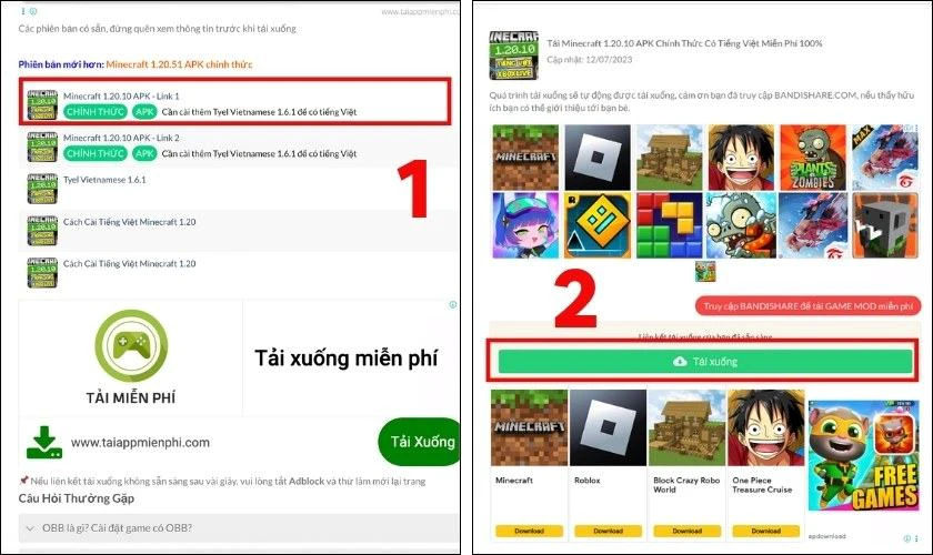 Lựa chọn phiên bản Minecraft phù hợp