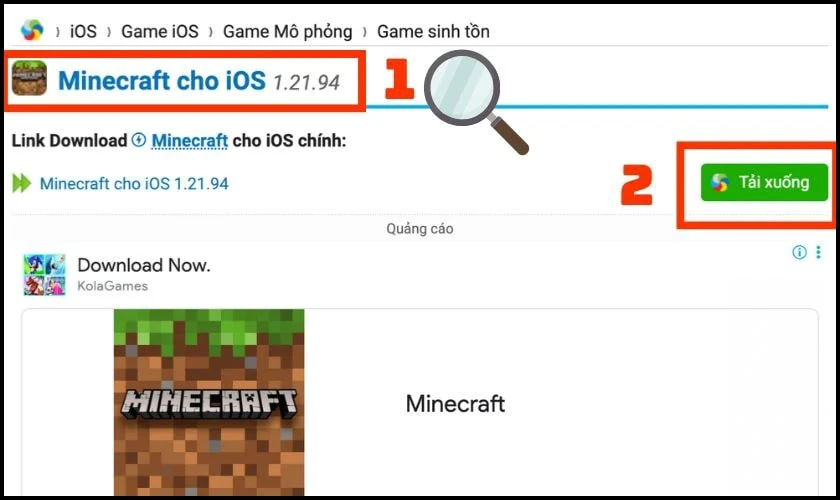 Cách tải Minecraft