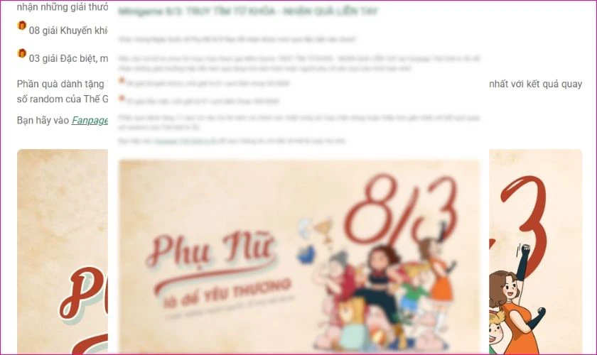 Minigame 8/3 - Truy tìm từ khóa