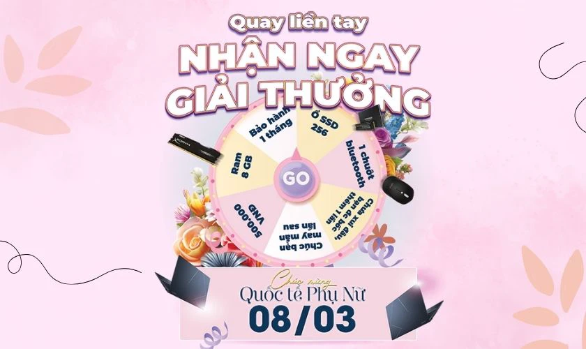 Minigame 8/3 thú vị - Vòng quay may mắn