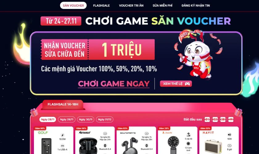 Minigame Black Friday Điện Thoại Vui 2025 diễn ra từ ngày 24/11 - 27/11/2025