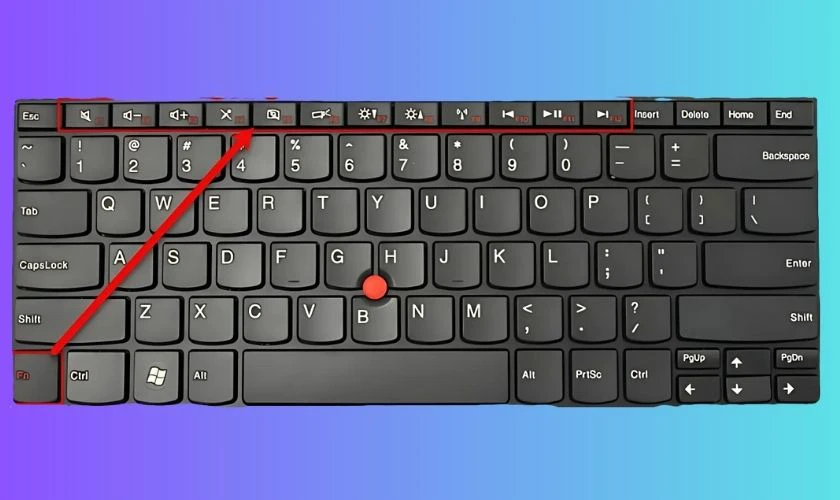 Mở khóa bàn phím số trên laptop Lenovo không có bàn phím phụ