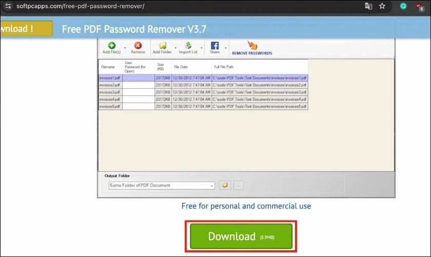 Cách mở file PDF bị khóa bằng phần mềm Free PDF Password Remover
