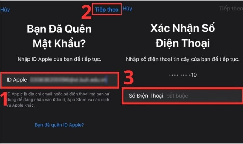 Nhập ID Apple (email)