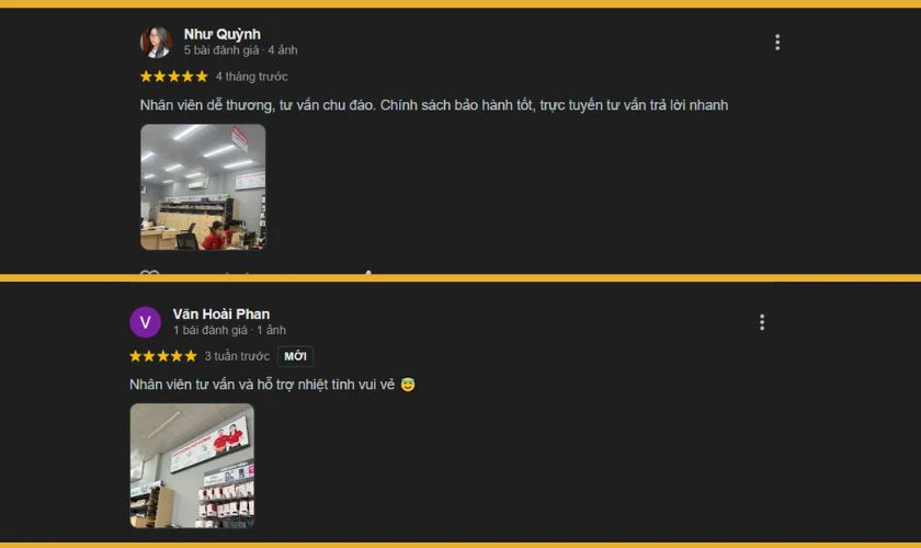 Kiểm tra phản hồi qua Google Maps, Fanpage, Website