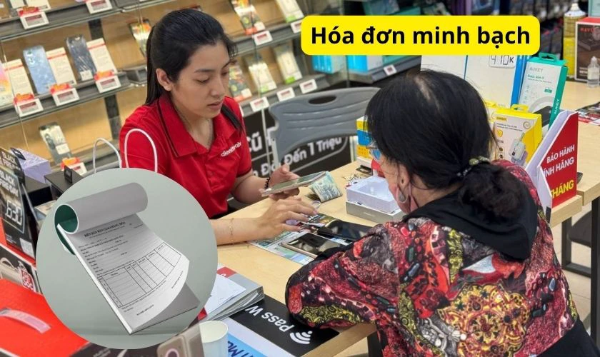 Có đầy đủ hóa đơn, chứng từ và cửa hàng rõ ràng