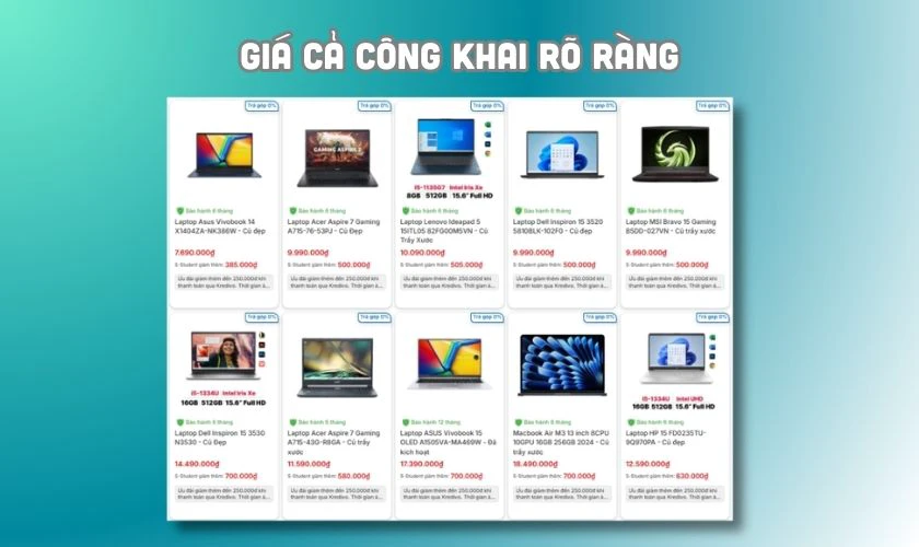 Tiêu chí chọn địa chỉ mua laptop cũ quận Hà Đông uy tín