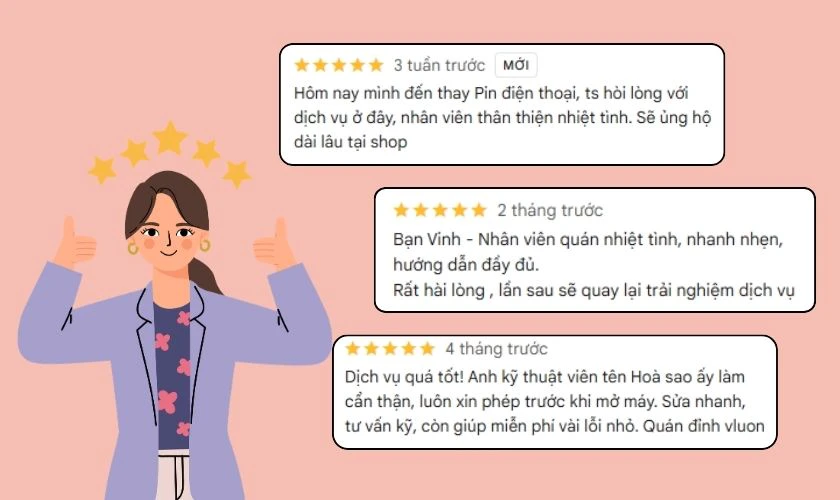 Các cửa hàng uy tín, chất lượng thường nhận được đánh giá cao