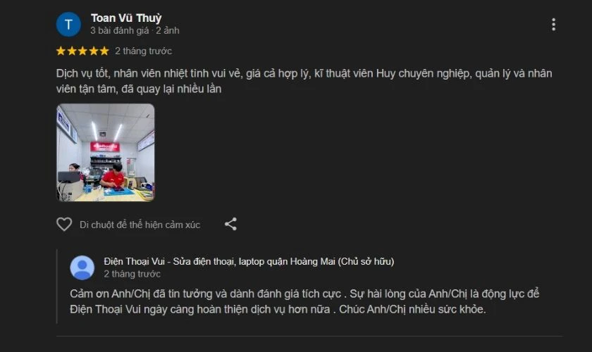 Lựa chọn cửa hàng nhận được nhiều đánh giá tốt