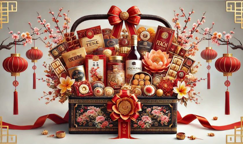 Giỏ quà Tết đẹp mắt sẽ ghi điểm với bố mẹ chồng