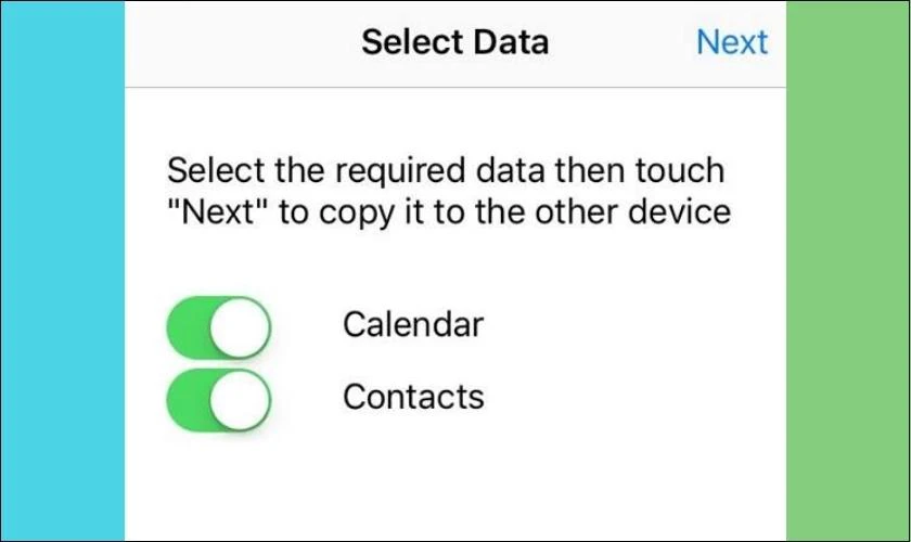 Lấy iPhone và chọn dữ liệu mà bạn muốn chuyển qua