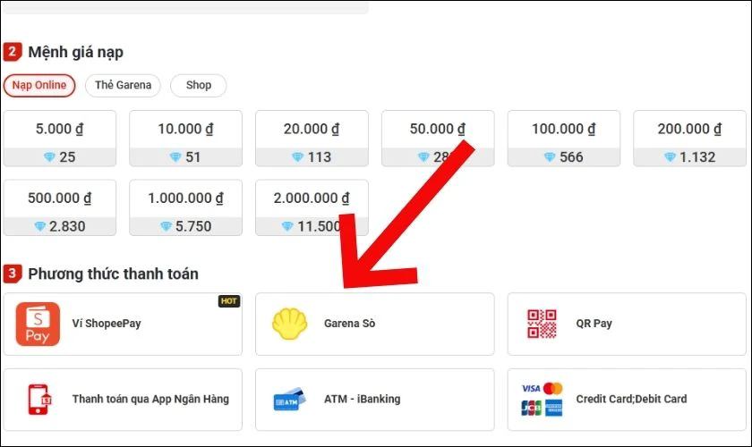 Cách nạp thẻ FF trên napthe.vn