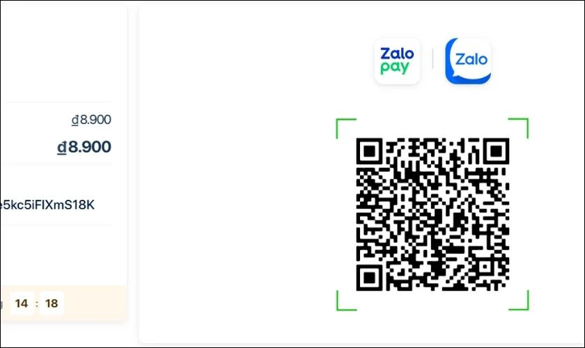 Quét mã QR để hoàn tất giao dịch nạp xu