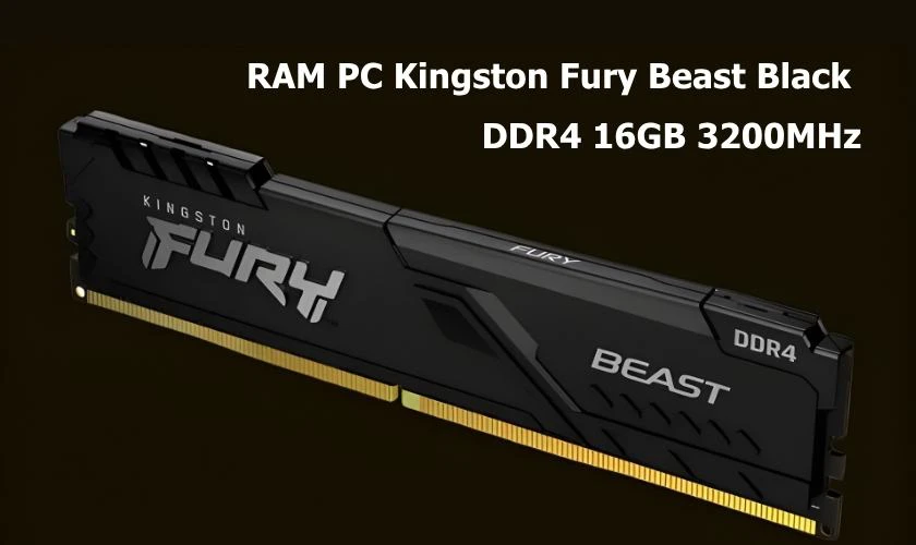 RAM PC Kingston Fury Beast Black DDR4 16GB 3200MHz