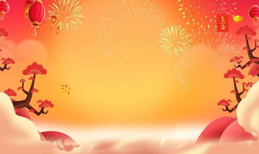 Hình nền Powerpoint Tết Dương lịch 2026 tone cam
