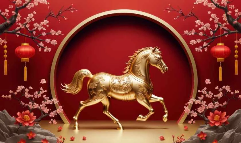 Ảnh ngựa vàng may mắn