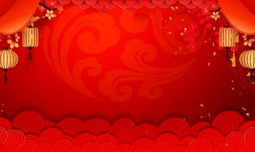 Hình nền Powerpoint Tết 2026 tone màu đỏ