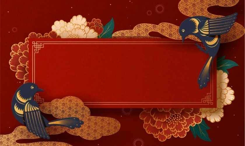 Hình nền Powerpoint Tết 2026 tone màu đỏ sang trọng