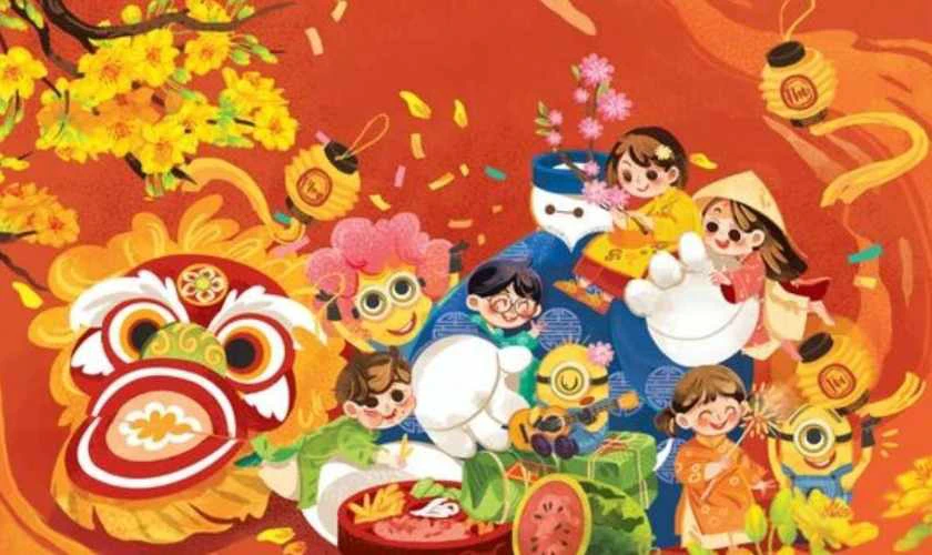 Tranh vẽ ngày năm mới đáng yêu