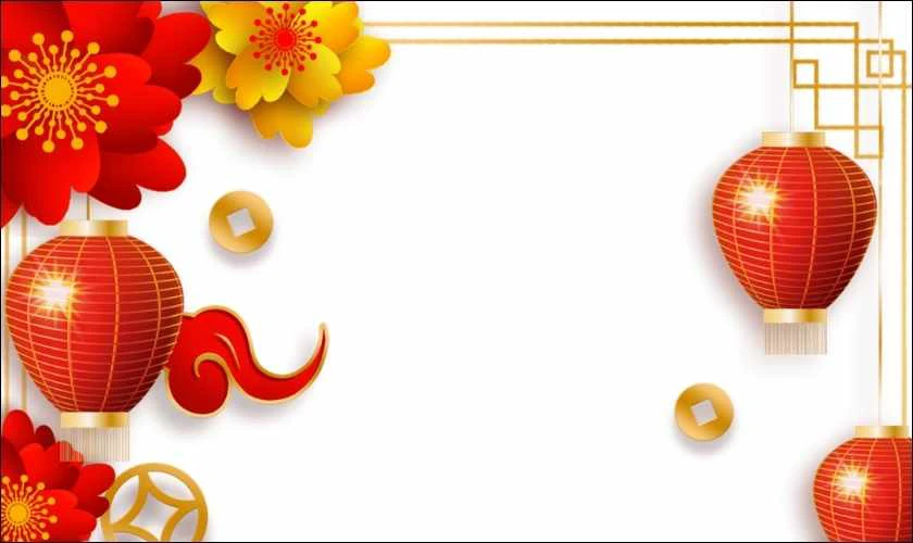 Hình nền Powerpoint Tết 2026 nền trắng