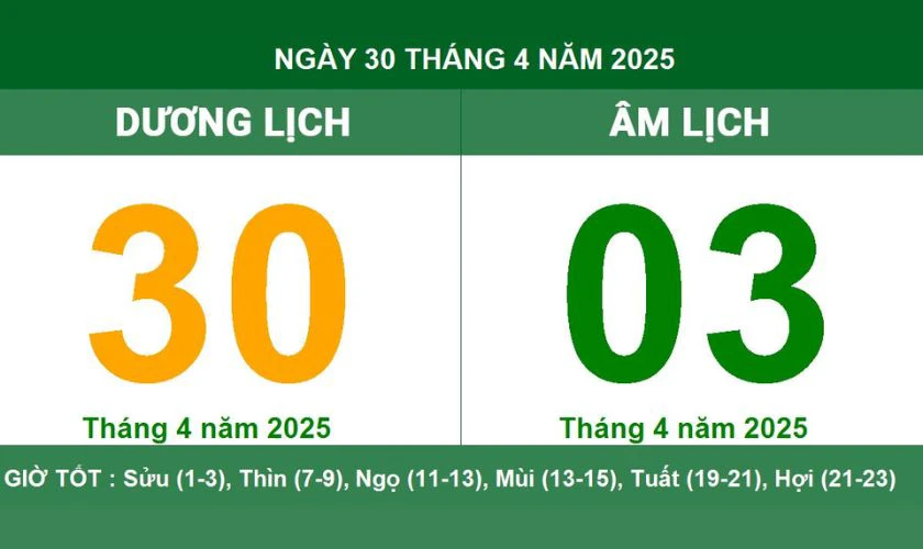 Ngày 30/4 có tốt không?