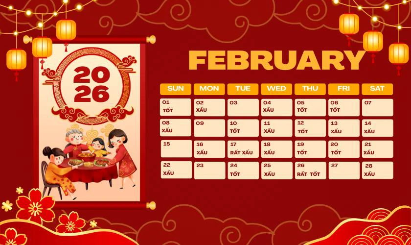 Ngày cắt tóc tháng 2 2026