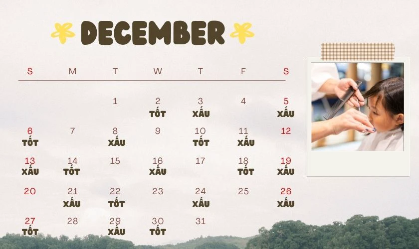 Ngày đẹp cắt tóc tháng 12 2026 thu hút tài lộc, may mắn