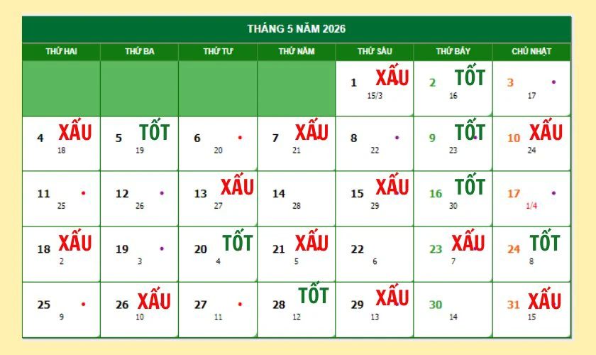 Ngày đẹp cắt tóc tháng 5 2026 thu hút tài lộc, may mắn