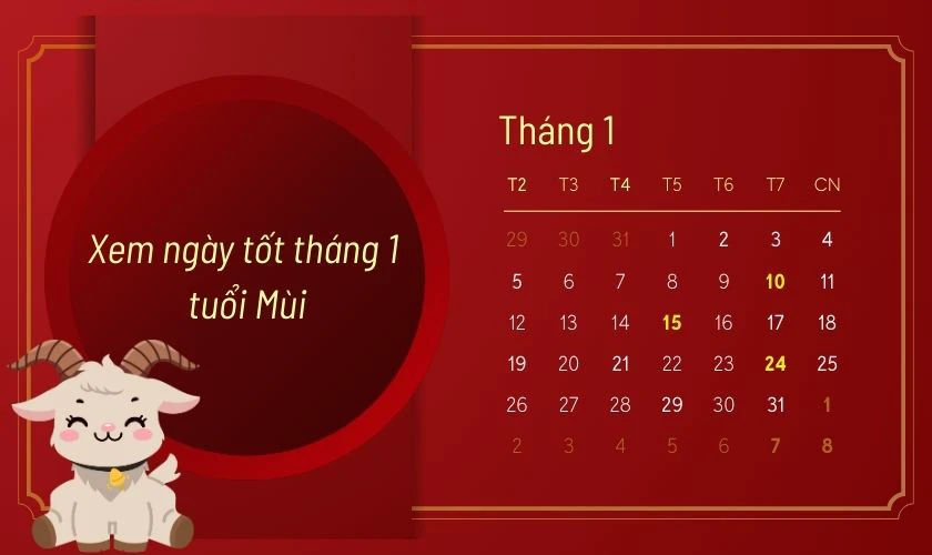 Xem ngày tốt tuổi Mùi