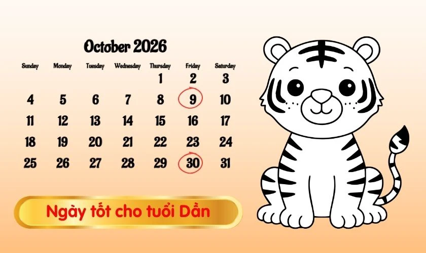 Xem Ngày Tốt Tháng 10 Năm 2026 Tuổi Dần