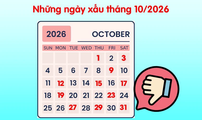 Những Ngày Xấu Tháng 10 Năm 2026