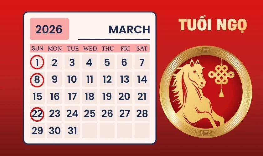 Xem ngày tốt tháng 3/2026 tuổi Ngọ