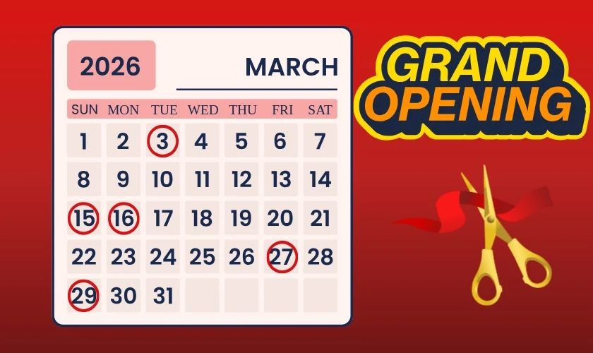 Ngày tốt khai trương tháng 3 năm 2026