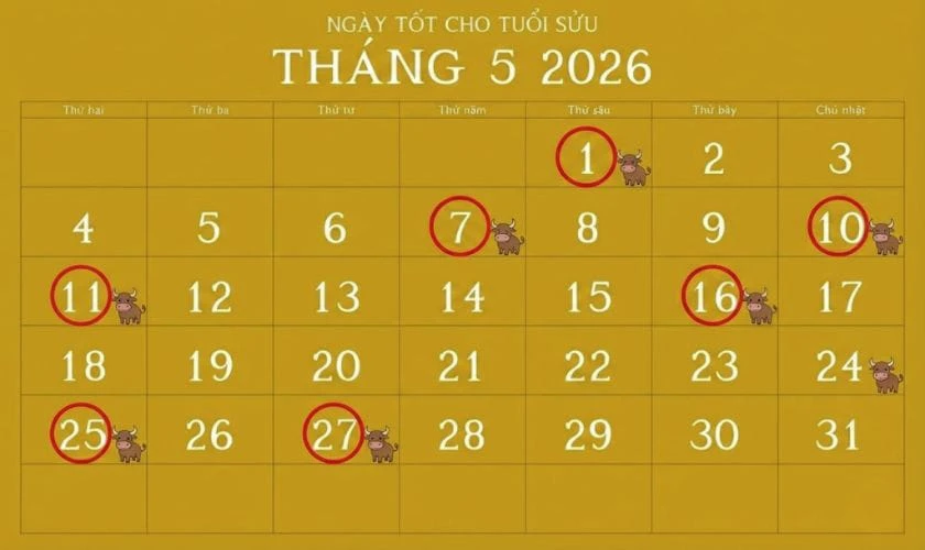 Xem ngày tốt tuổi Sửu