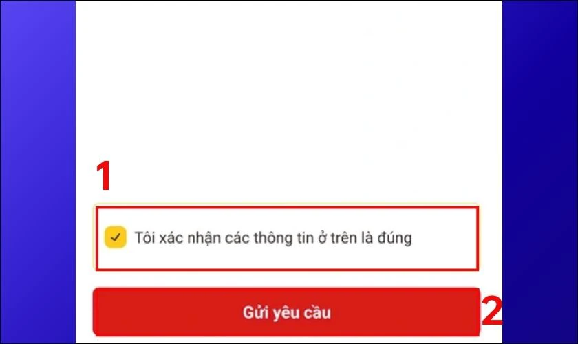 Gửi xác nhận và chờ phê duyệt từ hệ thống